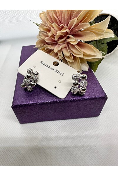 Stainless steelss أقراط فضية اللون من الفولاذ طراز سالكيم