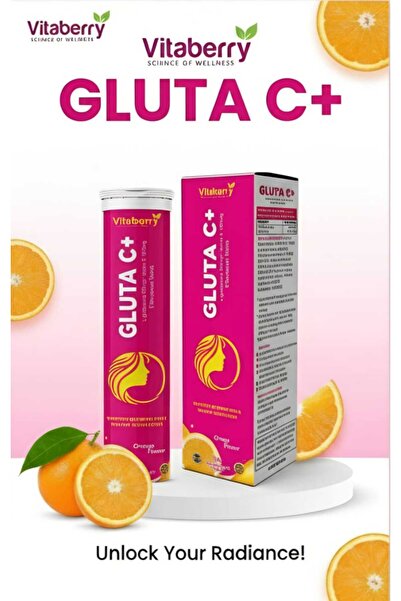 VİTABERRY أقراص فيتابيري-جلوتا سي+ الفوارة لتفتيح البشرة (15 قرصًا/عبوة) 500 ملغ من الجلوتاثيون + 1000 ملغ من فيتامين سي