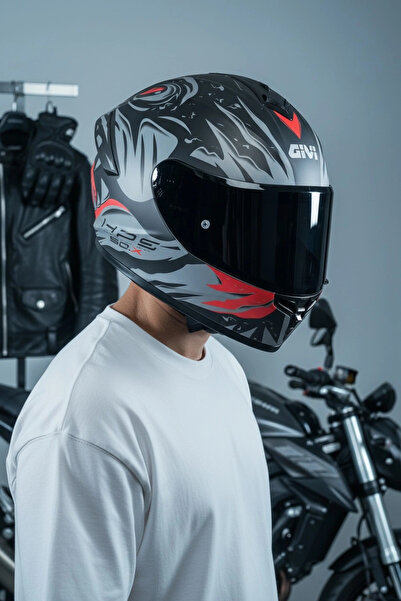 Givi 50.X SHARKBITE MAT / 1 Renkli 1 Şeffaf Vizörlü Motosiklet Kask