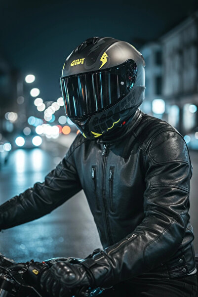 Givi 50.X BONES Sarı/ 1 Renkli 1 Şeffaf Vizörlü Motosiklet Kask