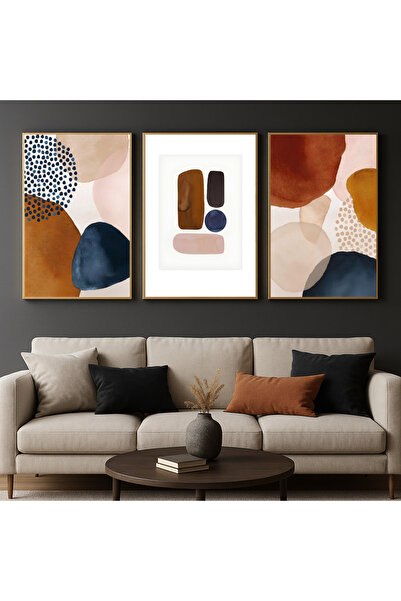 sayetablo Claritas 13 - Tablou minimalist din sticlă cu 3 piese, cu ramă meta...