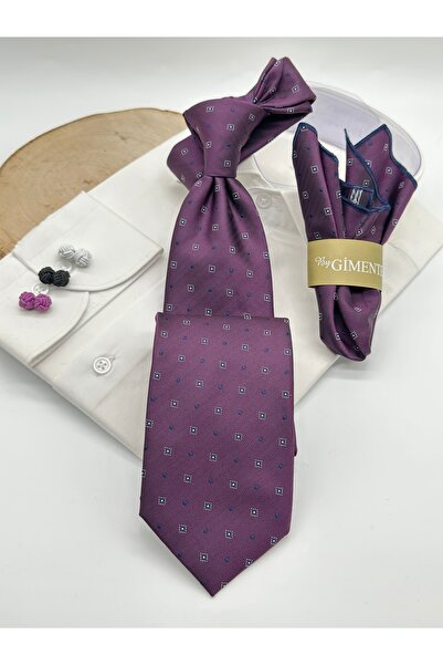 Gutiero Κλασική γραβάτα με μωβ κουκκίδες