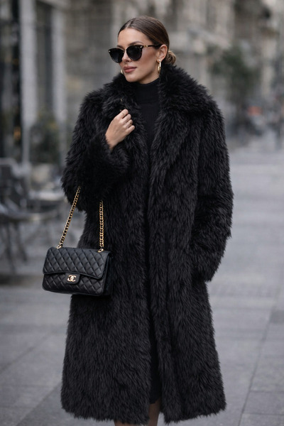 Luma Decor معطف نسائي طويل من القطيفة