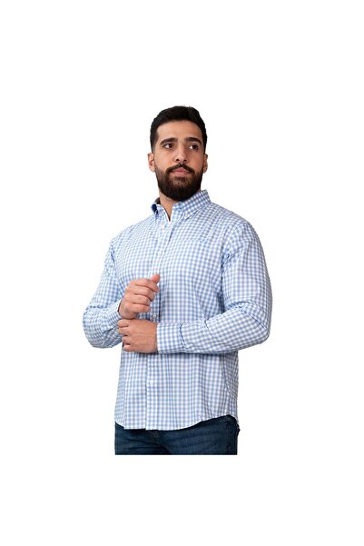 Giordano قميص أكسفورد رجالي من القطن بأكمام طويلة مقاوم للتجاعيد