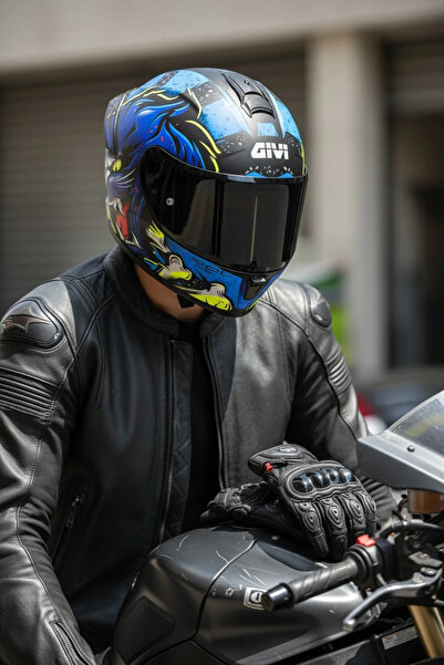 Givi 50.X WILD MAT Mavi / 1 Renkli 1 Şeffaf Vizörlü Motosiklet Kask