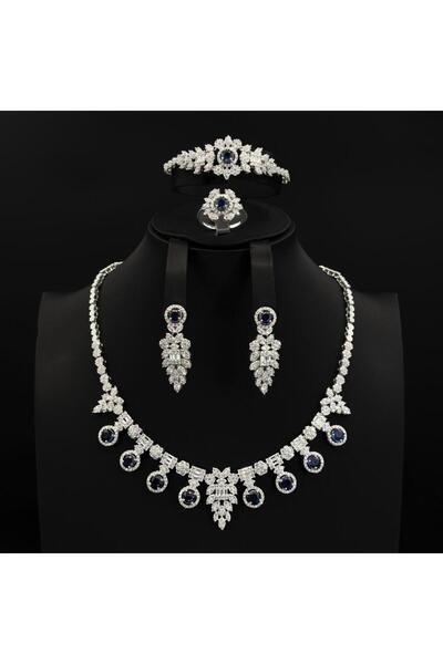 Generic طقم زيركون فاخر بإصدار خاص دقة الماس 5 قطع بضمان على اللون GM-4067