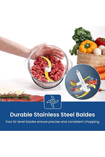 PERFECT مفرمة إيطالية EL-686 | خلاط كهربائي ومطحنة | وعاء زجاجي سعة 3 لترات | معالج طعام بسرعتين