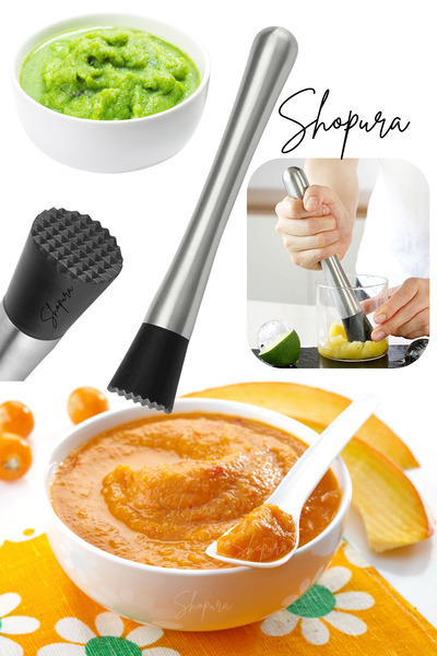 Shopura Paslanmaz Çelik Meyve Sebze Püre Ezici ve Buz Ezici