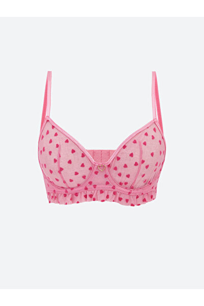 LC Waikiki Sparkling Choices from Shining Store Underwire Unpadded Heart Embr...