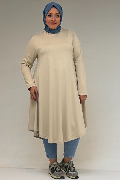 Eslina 58174 Plus Size Mevlana Modal Tunic - Beige