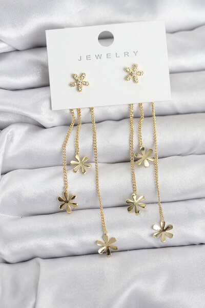 callerrons accessories أقراط نسائية متدلية من النحاس باللون الذهبي موديل بابا...