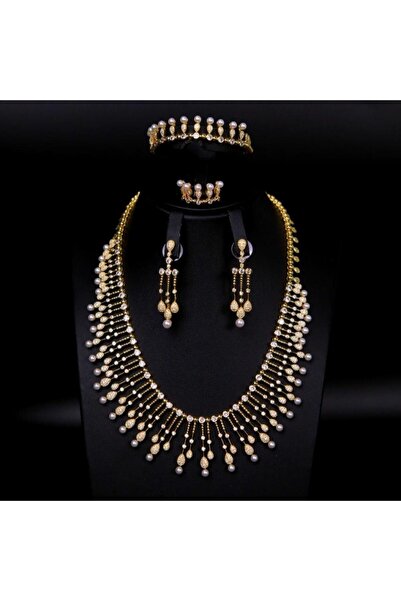 Generic طقم مجوهرات زيركون فاخر بإصدار خاص دقة الماس 5 قطع بضمان على اللون