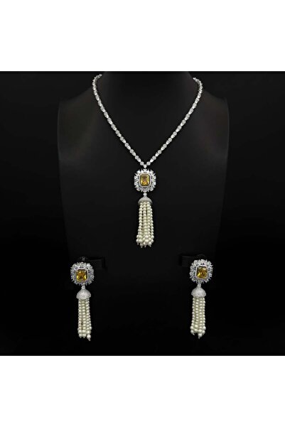 Generic طقم عقد مع حلق اكسسوارات نسائي زركون أنيق تصميم راقٍ لإطلالة مميزة - DZ004922S0001