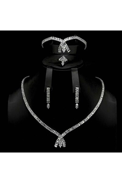 Generic طقم زيركون أنيق بإصدار خاص دقة الماس 5 قطع بضمان على اللون - GM-2563