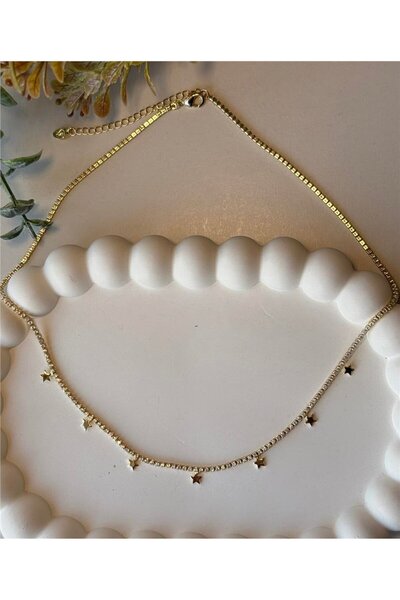 KUMS 14k çoklu yıldız detaylı suyolu kolye