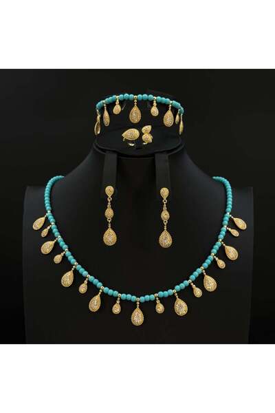 Generic طقم زيركون فاخر بإصدار خاص دقة الماس 5 قطع بضمان على اللون RM-240142