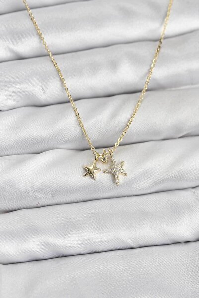callerrons accessories قلادة نسائية مينيمال على شكل نجمة بلون ذهبي نحاسي - EB...