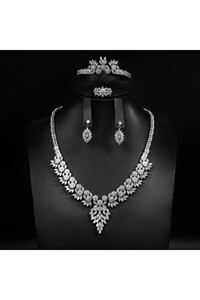 Generic اطقم مجوهرات زيركون فاخر باصدار خاص 5 قطع بضمان على اللون GM-4077-35