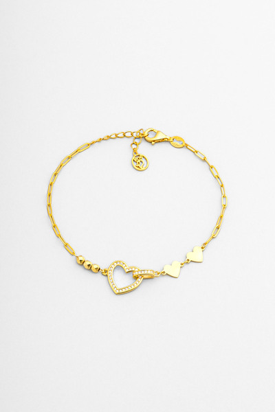 So CHIC... Aşk Tılsımı 18 Ayar Sarı Altın Kaplama 19 Cm Gümüş Minimal Bileklik
