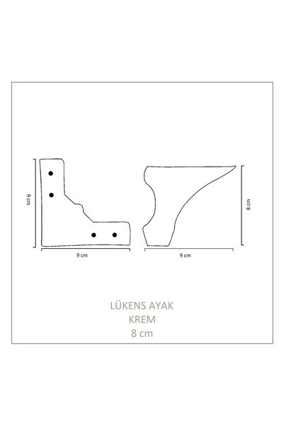 Adilon Lükens 8 Cm Unitate TV Picior Mobilier Subtălpi pentru Canapea. Lukens 8 Cm Cremă