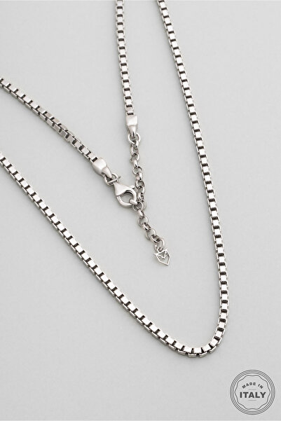 So CHIC... İtalyan Rodyum Kaplama 55 Cm Gümüş Erkek Zincir Kolye