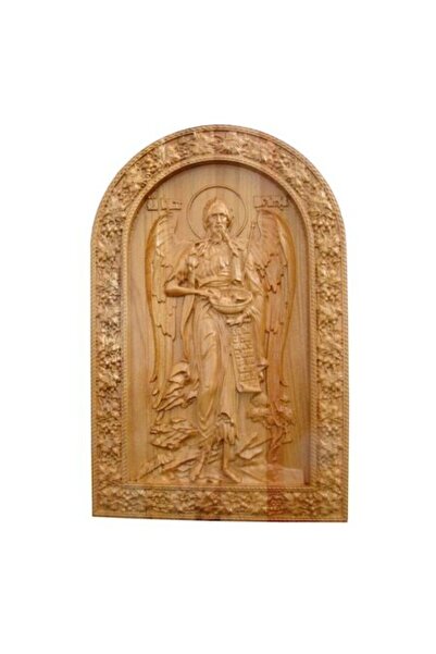 ART Sculpted Icon of St. John the Baptist with Angel Wings