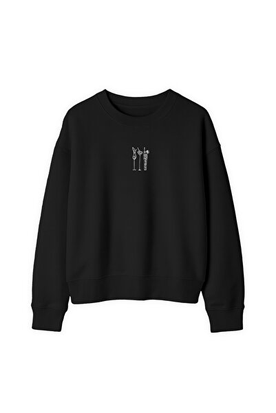 Unisex Oversize/Geniş Kalıp Bisiklet Yaka Pamuklu Sweatshirt Sunset Spritz