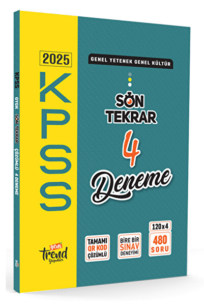 Yeni Trend Yayınları 2026 Kpss Lisans, Ön Lisans, Ortaöğretim Gygk Son Tekrar...