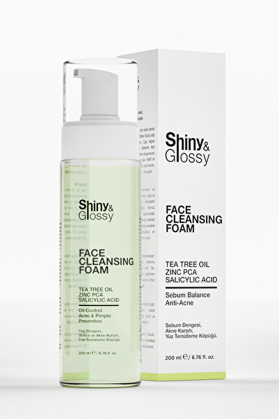 Shiny Glossy By Pürnatura رغوة تنظيف الوجه بزيت شجرة الشاي اللامع 200 مل - مض...