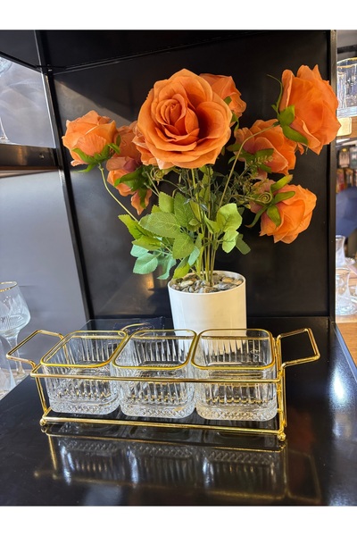 ARS HOME DEKOR Real Gilded Original Paşabahçe Elysia Bowl with Stand, Snack Bowl, Presentation Bowl, Breakfast Bowl, Decoration