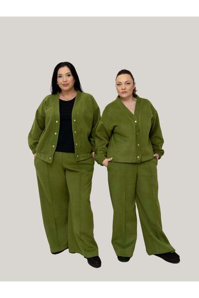 elesi Olive Color Fabric Suit