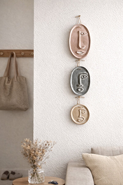 Modern Minimal Faces Handmade Concrete Wall Decor | Simple Series – Set of 3