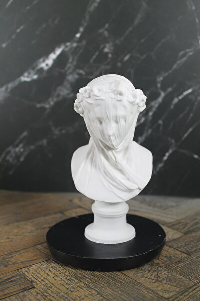 Lusora Design Duvaklı Kadın Heykeli Dekoratif Büst Heykel