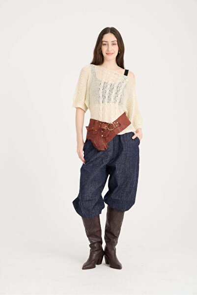 Yılday Gür Butik Cognac El Yapımı Deri Kemer