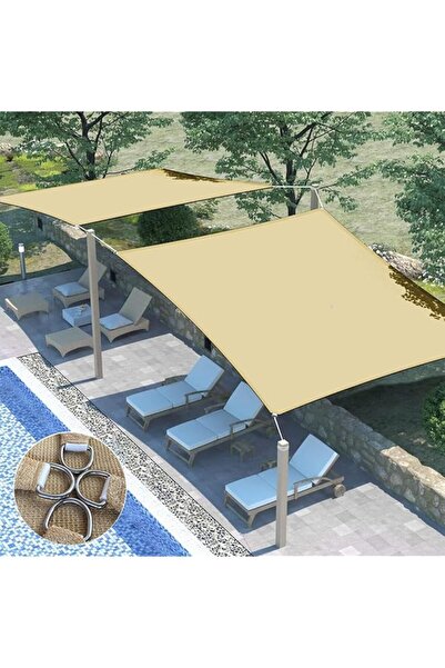 The Bros مظلة شمسية متينة بمقاس 3 × 4 أمتار، توفر حماية من الأشعة فوق البنفسجية، مناسبة للاستخدام الخارجي