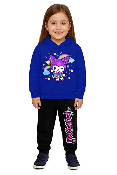 SEDİRLİ Детски спортен екип с качулка от тринишкова памучна материя с принт н...