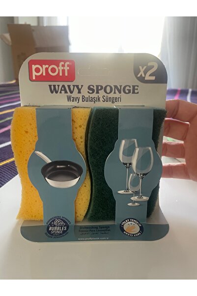 DerinAA STORE إسفنجة غسيل الأطباق المموجة الاحترافية