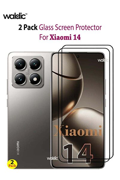 Generic عبوة من قطعتين من واقي شاشة زجاجي مقوى لهاتف شاومي 14 - أسود