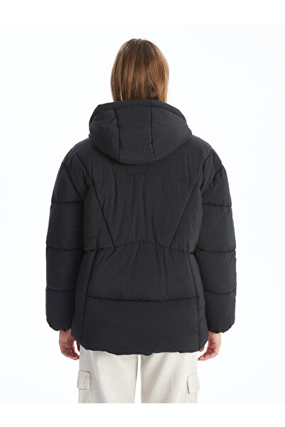 LC Waikiki Hooded Plain Oversize Women's Puffer Coat