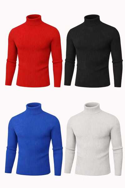 ANATOLIATEKSTILE 🧶 Set of 4 Men's Slim Fit cotton briefcase - elegant, warm and comfortable