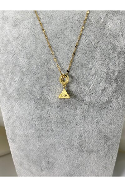 divakse Çelik kolye mısır piramit figürlü gold