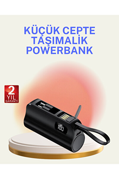 FTA TİCARET Dahili Konektörlü 20W Hızlı Şarj Mini Taşınabilir Powerbank