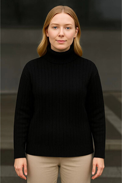 FRESCO SCARFS Fisherman Collar Knitted Sweater Cotton Thick Corded Fabric Wea...