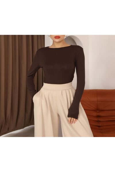 AKKEL BUTİK Boat Neck Bodysuit