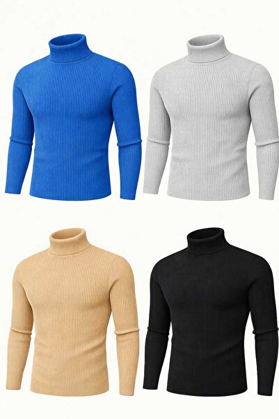 ANATOLIATEKSTILE 🧶 Set of 4 Men's Slim Fit cotton briefcase - elegant, warm and comfortable