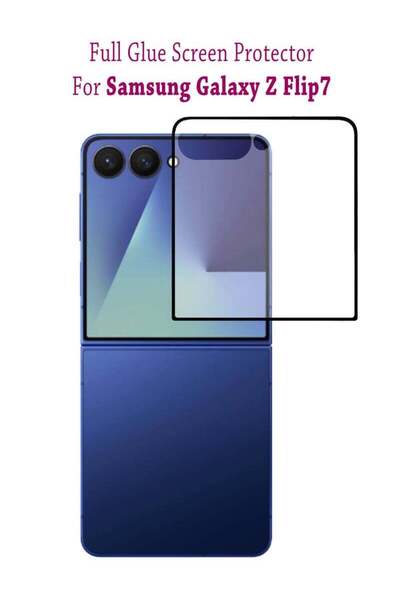 Generic واقي شاشة من الزجاج المقوى لهاتف سامسونج جالاكسي زد فليب 7 - أسود