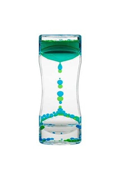 Tessari Clepsidră transparentă din plastic cu lichid colorat 5 x 3 x 13 cm