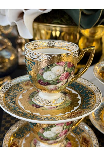 LOKMAN ZÜCCACİYE SHOWROOM ROYKİNG 6 KİŞİLİK 24K ORJİNAL ALTIN YALDIZLI ÖZEL T...