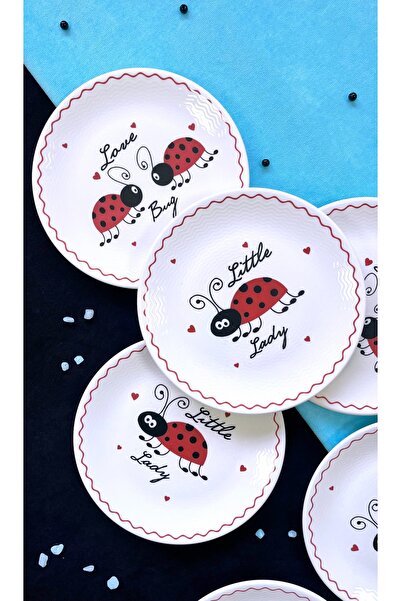 ers erbaşlar UĞUR BÖCEĞİ 6 PARÇA LÜX TATLI TABAĞI SETİ