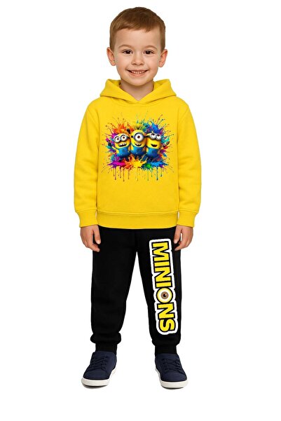 SEDİRLİ Mınıons cu imprimeu Set de trening pentru copii 3 fire Ş cu căptușeal...